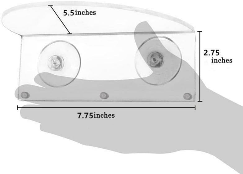 Ledge Suction Cup Window Shelf Acrylic Plant for Garden Bathroom Organizer Shelves Indoor Plant Holder - Glass Window Sill Extender for Microgreens Kit, Seed Starter Pots, Planters 5.5"
