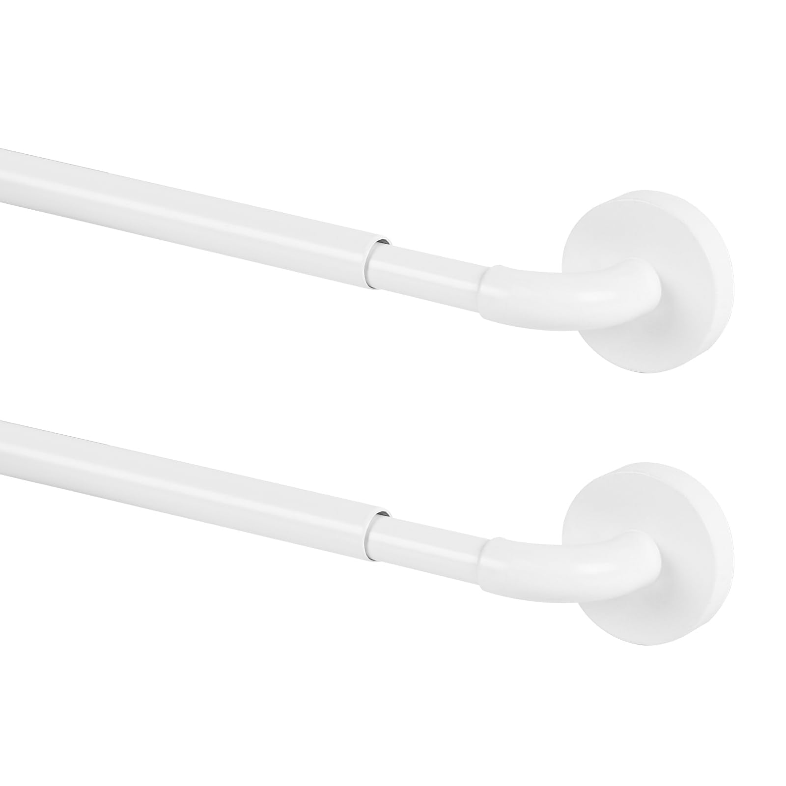 TYRON Magnetic Curtain Rods Set of 2 for Metal Doors Adjustable 30"-40" Diameter 3/8" Magnetic Curtain Rods French Door Magnetic Curtain Rods