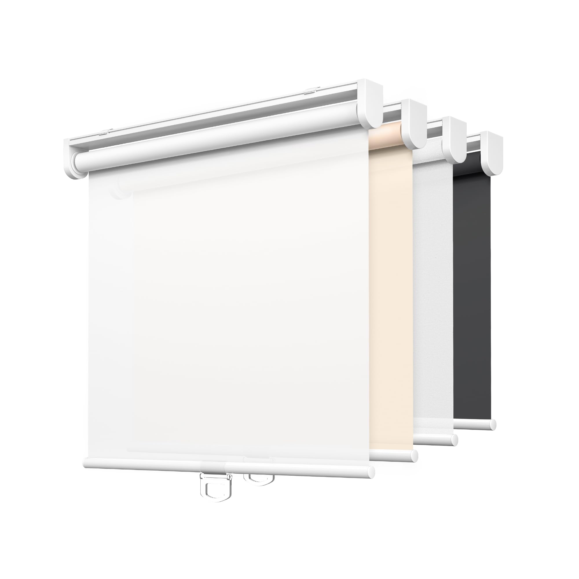 LazBlinds No Tools No Drill Cordless Roller Shades, 100% Blackout Roller Blinds for Windows, Thermal Insulated UV Protection Waterproof Roll Up Window Blinds and Shades, 28'' W x 72'' H, White