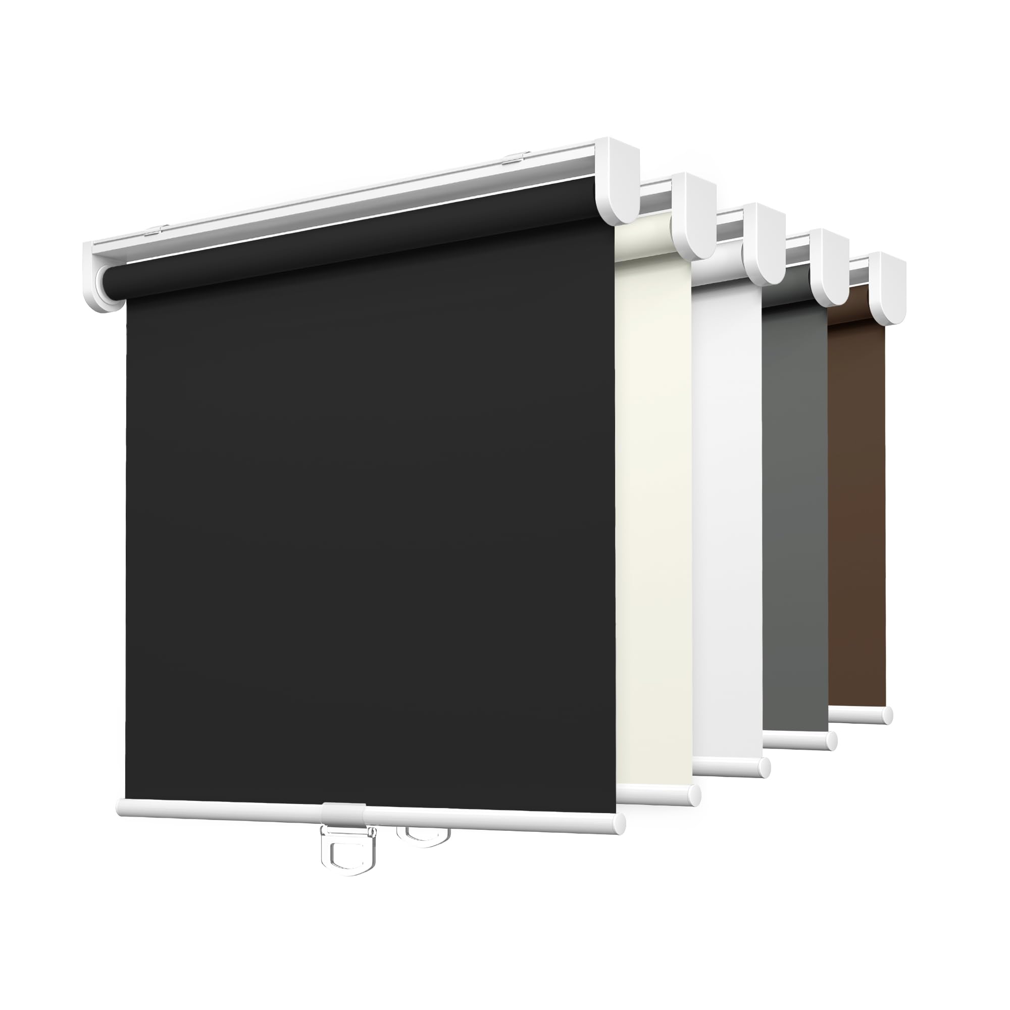 LazBlinds No Tools No Drill Cordless Roller Shades, 100% Blackout Roller Blinds for Windows, Thermal Insulated UV Protection Waterproof Roll Up Window Blinds and Shades, 28'' W x 72'' H, White