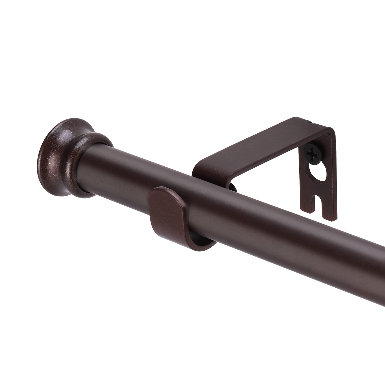 Standard Decorative Window Curtain Rods 30 to 116 Inch,5/8 Inch Diameter Small Curtain Rod Set, Heavy Duty Drapery Rods with Brackets-Black