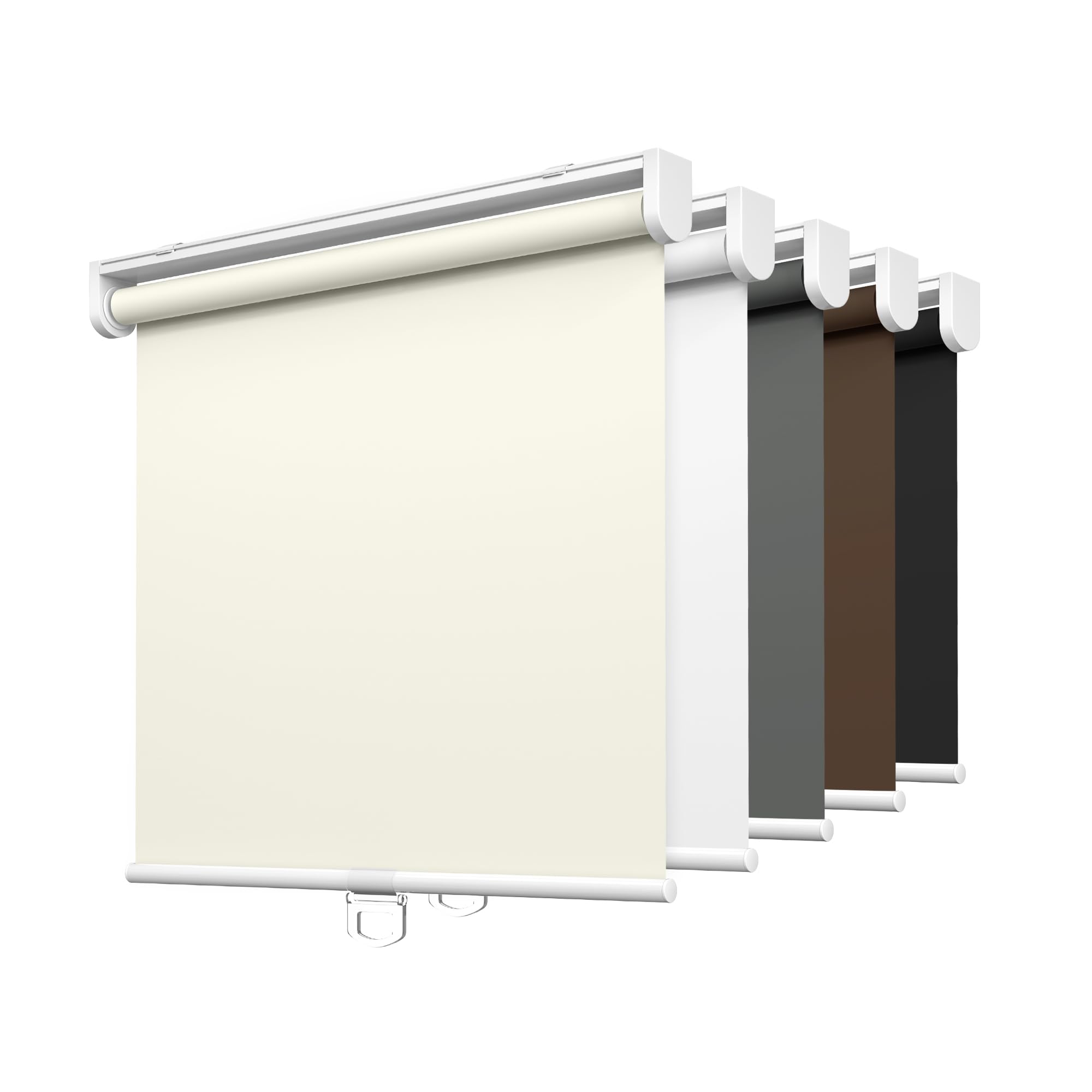 LazBlinds No Tools No Drill Cordless Roller Shades, 100% Blackout Roller Blinds for Windows, Thermal Insulated UV Protection Waterproof Roll Up Window Blinds and Shades, 28'' W x 72'' H, White