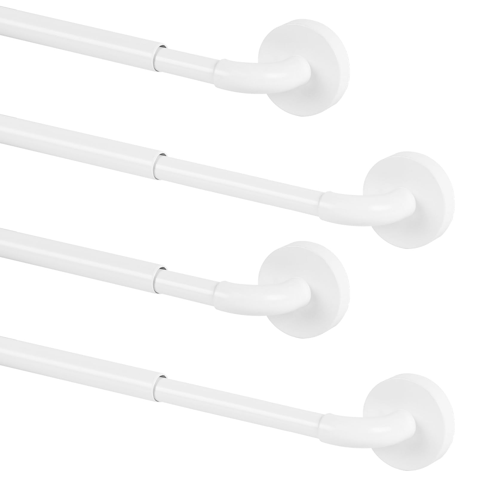 TYRON Magnetic Curtain Rods Set of 2 for Metal Doors Adjustable 30"-40" Diameter 3/8" Magnetic Curtain Rods French Door Magnetic Curtain Rods