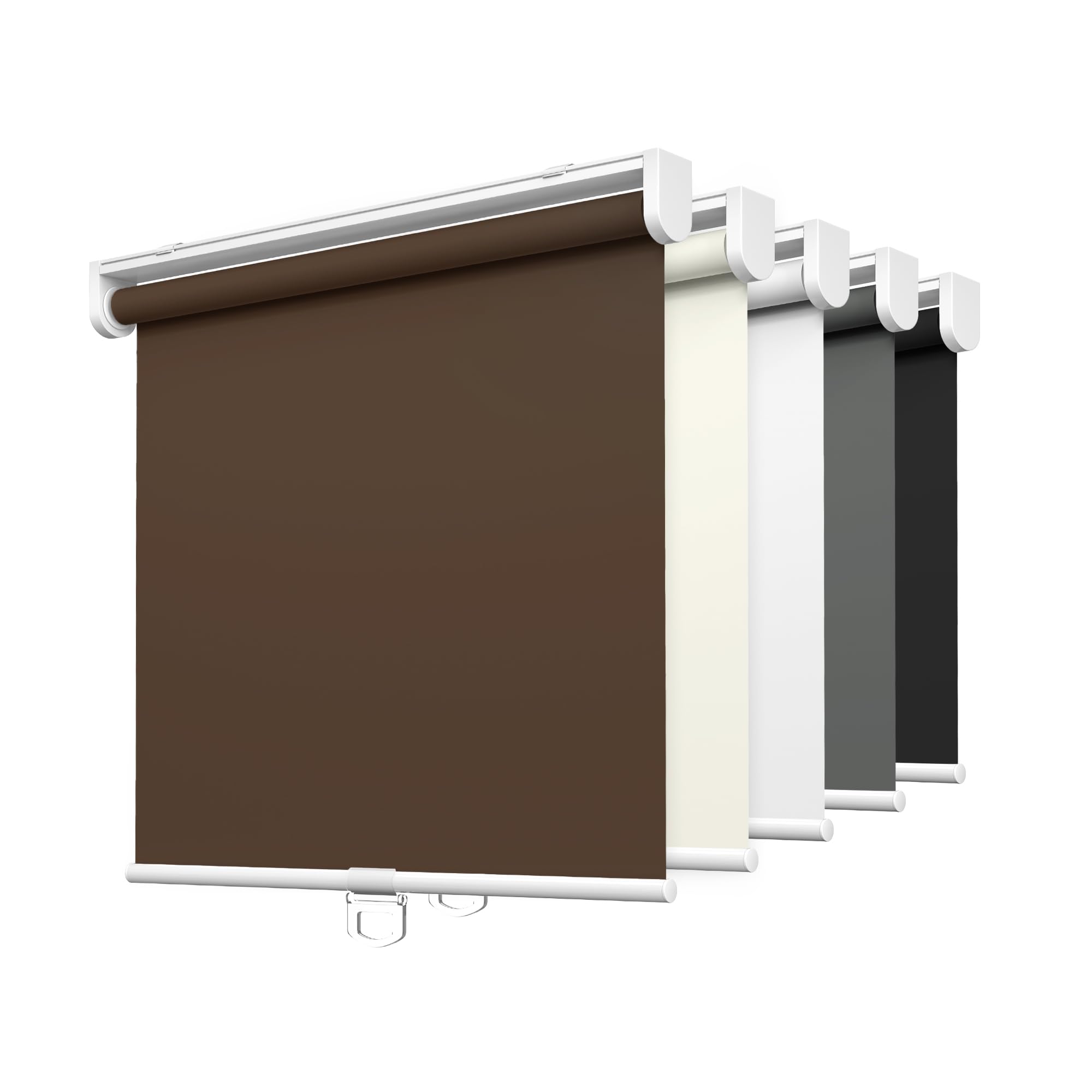 LazBlinds No Tools No Drill Cordless Roller Shades, 100% Blackout Roller Blinds for Windows, Thermal Insulated UV Protection Waterproof Roll Up Window Blinds and Shades, 28'' W x 72'' H, White