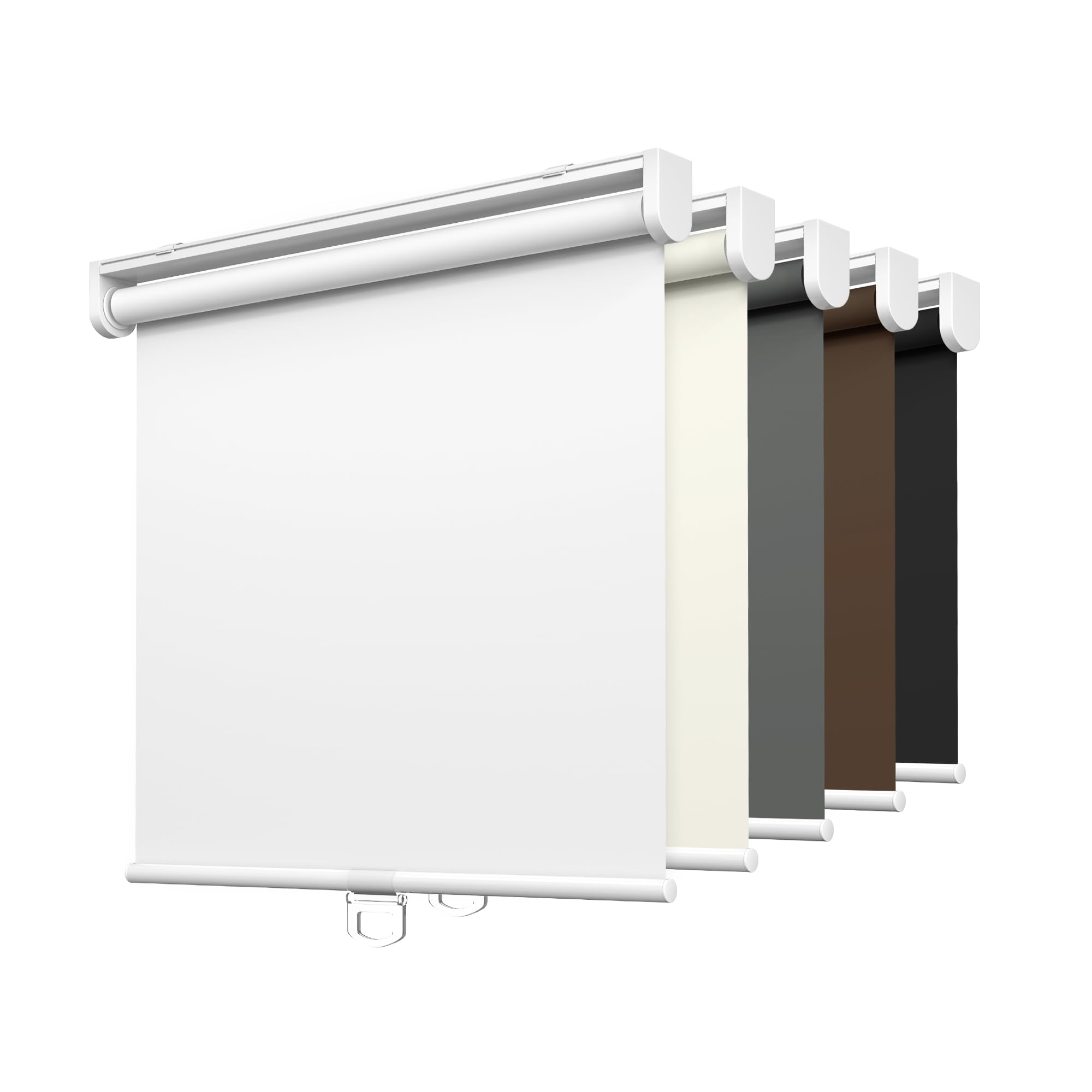 LazBlinds No Tools No Drill Cordless Roller Shades, 100% Blackout Roller Blinds for Windows, Thermal Insulated UV Protection Waterproof Roll Up Window Blinds and Shades, 28'' W x 72'' H, White