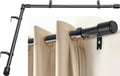 Heavy Duty 1 Inch Corner Curtain Rods Set 30-87 Inch Curtain Rod for Windows L Shaped Curtain Rods Window Curtain Rods Set (Black)