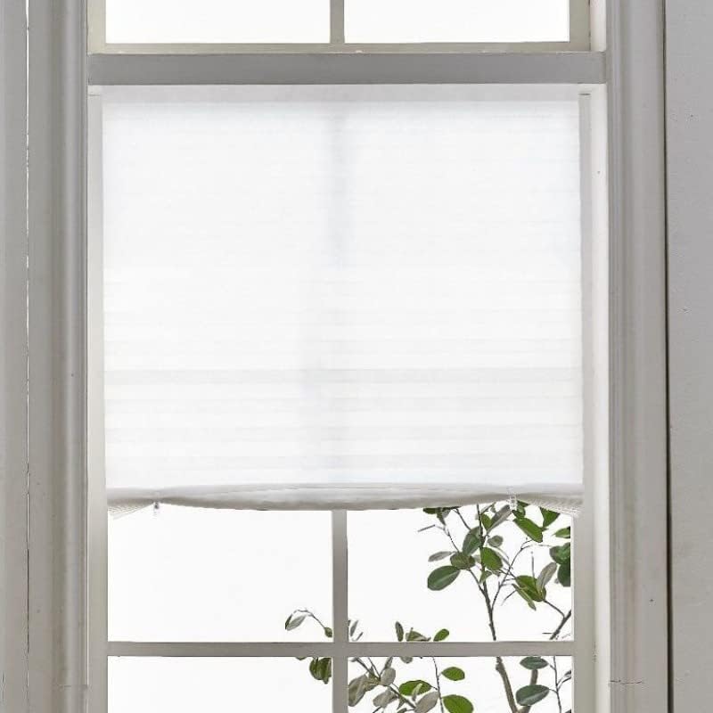 2Pcs Temporary Window Blinds Cordless, Self Adhesive Pleated Paper Blinds Window Shades Blackout Blinds for Windows Doors Non-Woven Fabric No Drill Blinds for Home Office Easy to Cut and Install