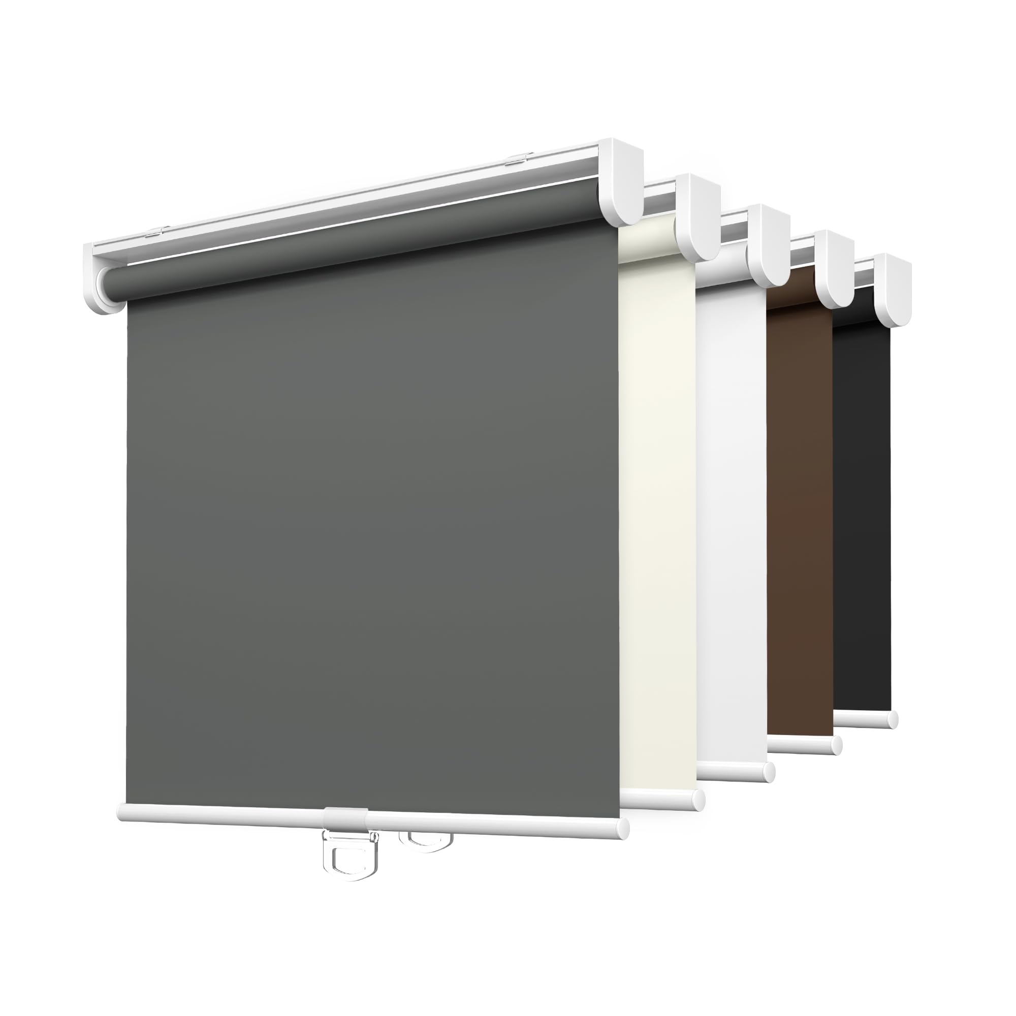 LazBlinds No Tools No Drill Cordless Roller Shades, 100% Blackout Roller Blinds for Windows, Thermal Insulated UV Protection Waterproof Roll Up Window Blinds and Shades, 28'' W x 72'' H, White