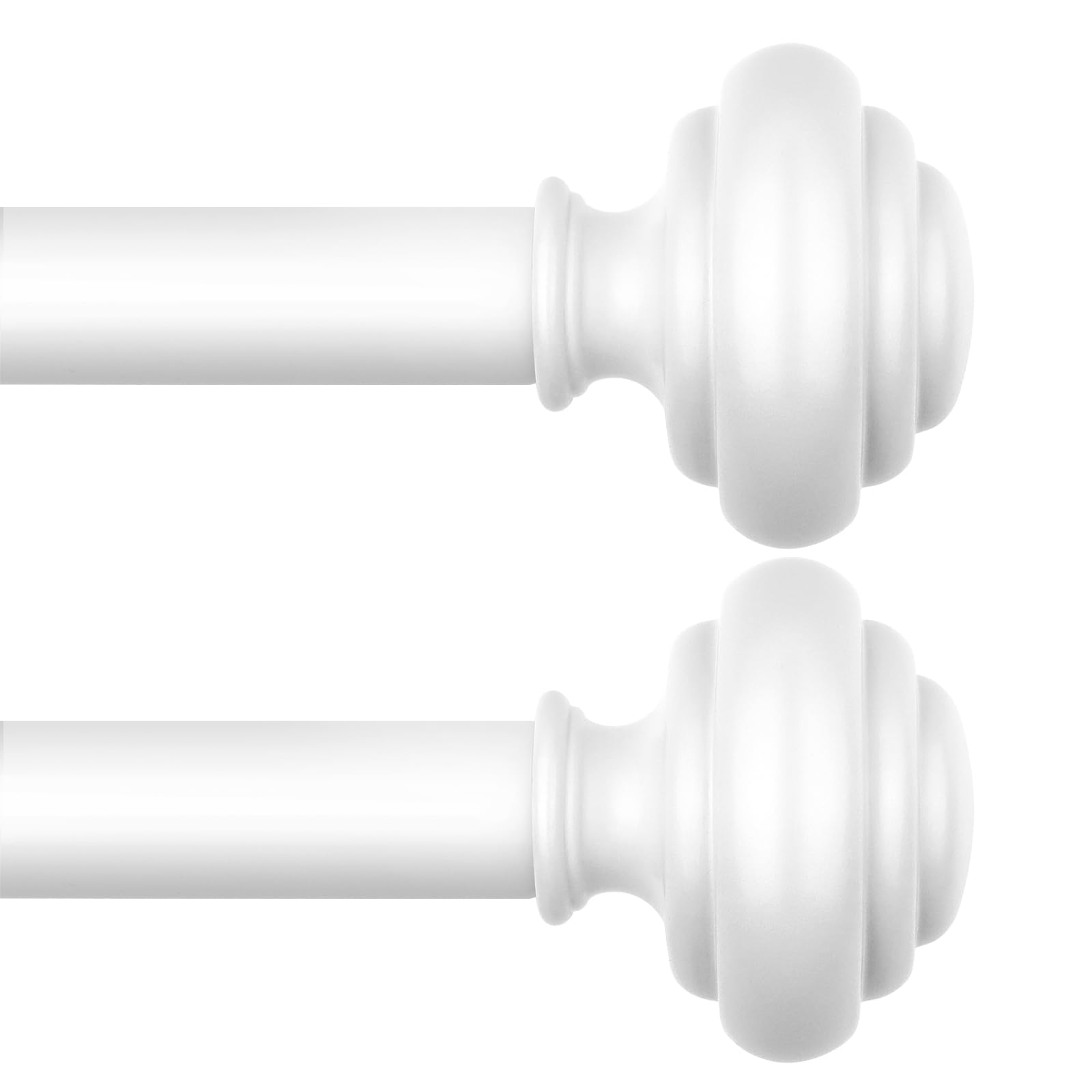 KAMANINA Curtain Rods for Windows 48 to 84 Inches (4-7ft) Heavy Duty Curtain Rods, 7/8 Inch Adjustable Decorative Drapery Rods Set with Modern Finials, Gold