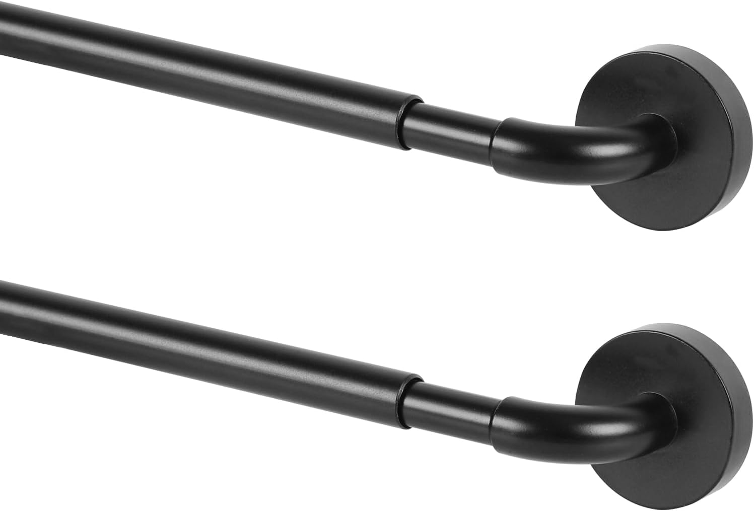TYRON Magnetic Curtain Rods Set of 2 for Metal Doors Adjustable 30"-40" Diameter 3/8" Magnetic Curtain Rods French Door Magnetic Curtain Rods