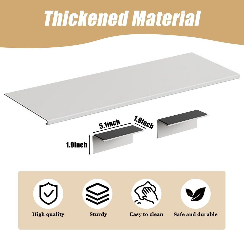 Window Sill Extender Plate, 15.8inch Carbon Steel Storage Shelf, Window Sill Extender for Plants, Countertop Extension Board with Magnetic Base for Kitchen Organization Storage (40x25cm/15.8x9.8in)