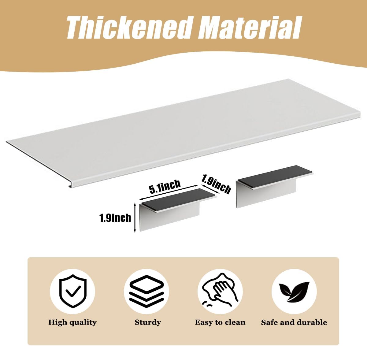 Window Sill Extender Plate, 15.8inch Carbon Steel Storage Shelf, Window Sill Extender for Plants, Countertop Extension Board with Magnetic Base for Kitchen Organization Storage (40x25cm/15.8x9.8in)