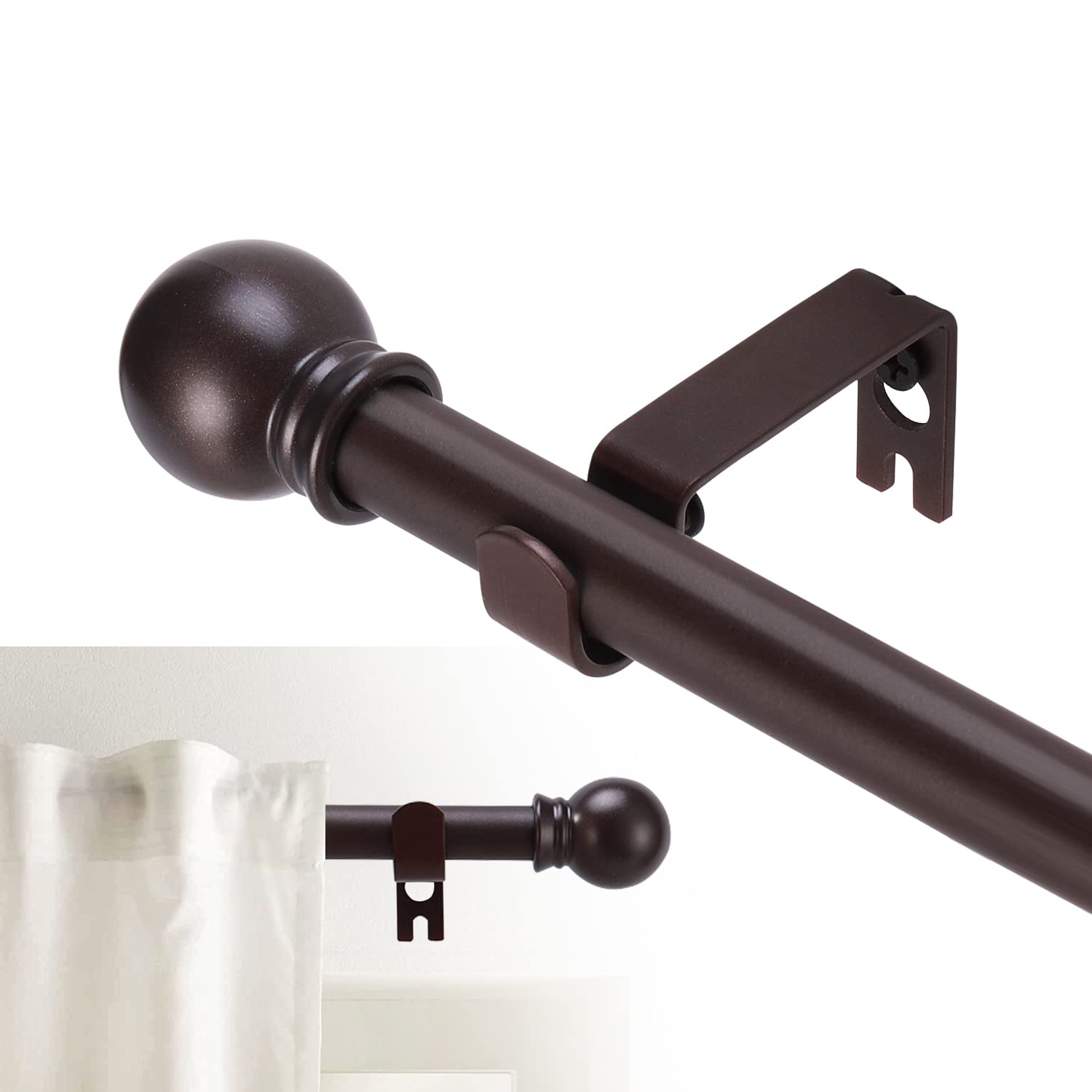 GXOACKJ Curtain Rods for windows 66-120 inch, 5/8 inch Decorative Gold Splicing Heavy Duty Metal Curtain Rod set with Brackets