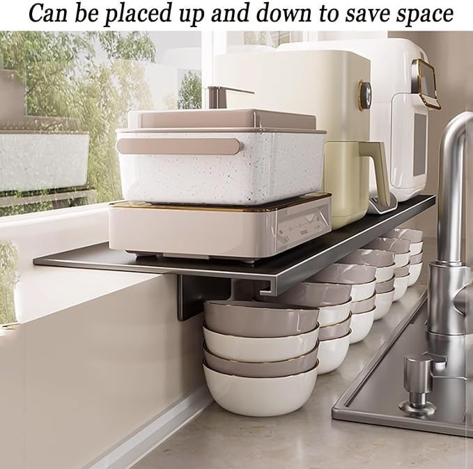 Window Sill Extender Carbon Steel Ledge Plant Shelf Countertop Extension Board With Magnetic Base For Kitchen, Bathroom Office Organization