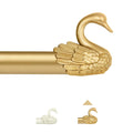 TANGWIN 2 Pack Gold Curtain Rods 48 to 84 Inch,1 Inch Heavy Duty Curtain Rods with Brackets,Adjustable Curtain Rod Set,Decorative Swan Finials Drapery Pole,Single Rod for Bedroom 36-88",Brass Gold