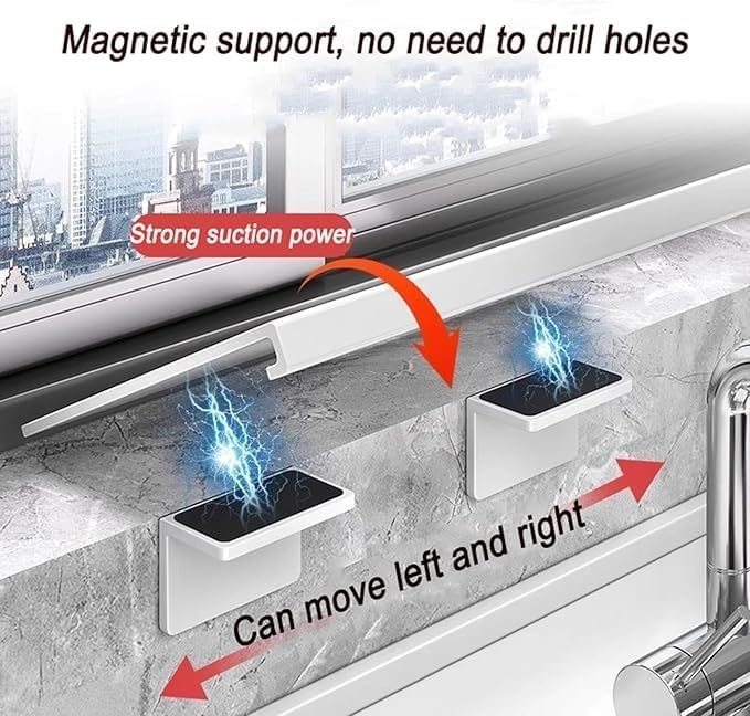 Window Sill Extender Carbon Steel Ledge Plant Shelf Countertop Extension Board With Magnetic Base For Kitchen, Bathroom Office Organization