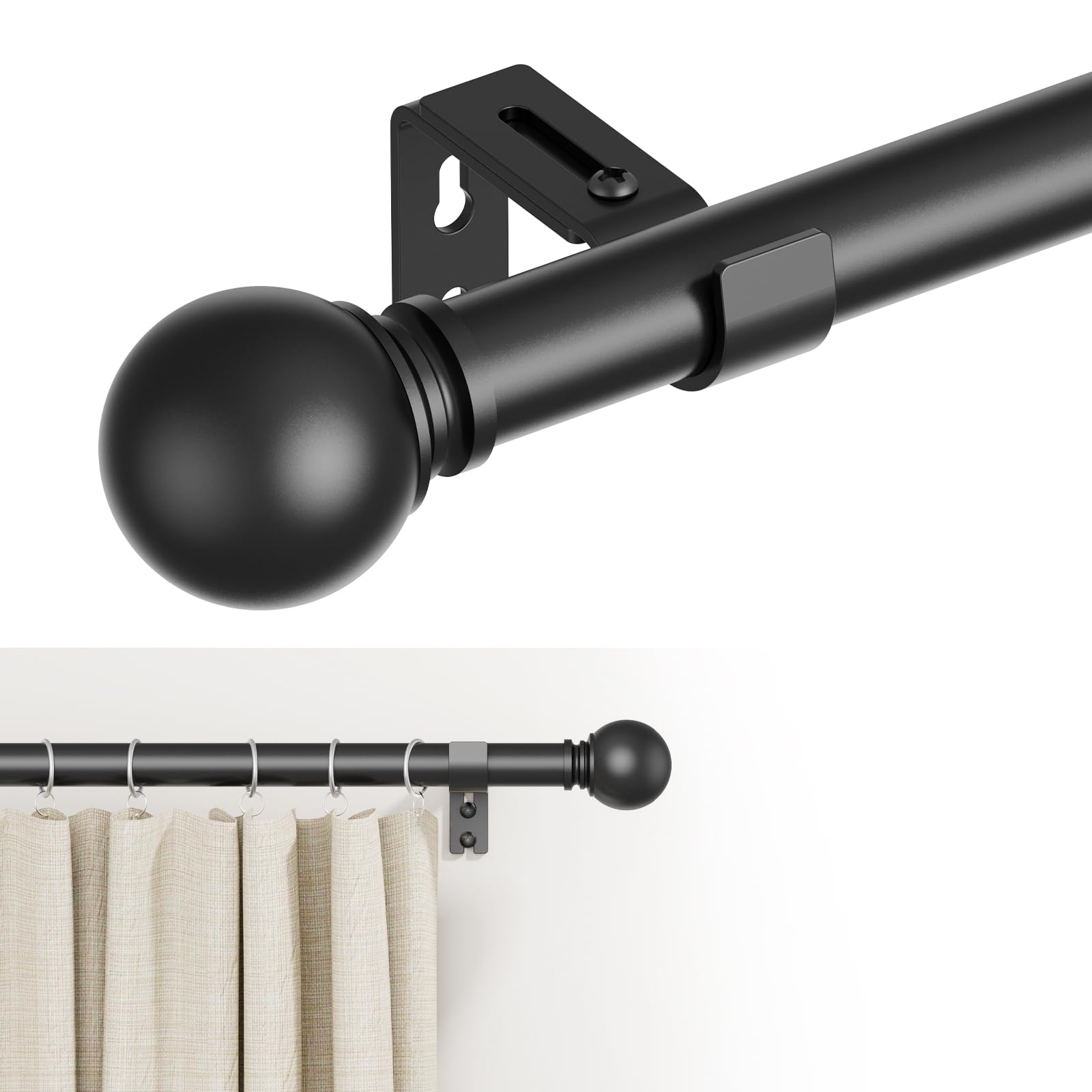 GXOACKJ Curtain Rods for windows 32-48 inch, 5/8 inch Decorative Gold Splicing Heavy Duty Metal Curtain Rod set with Brackets