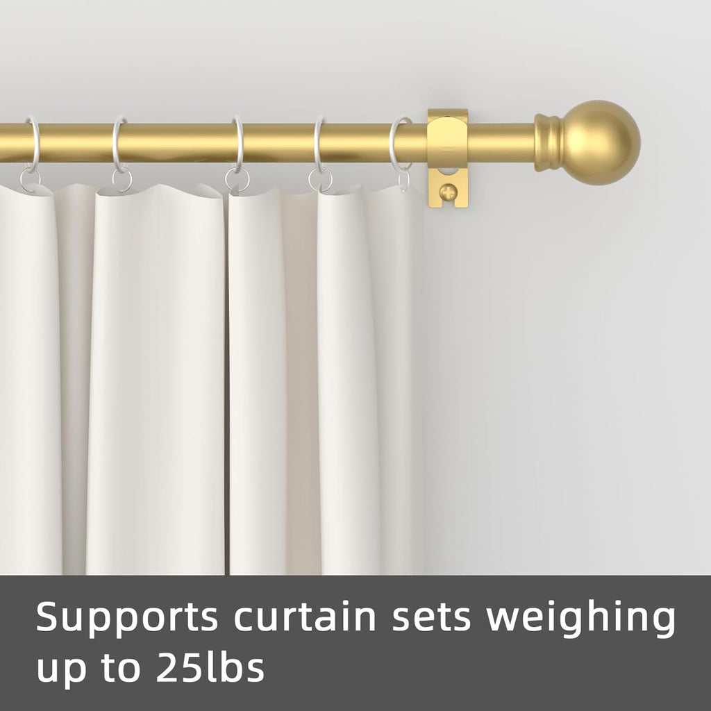 GXOACKJ Curtain Rods for windows 32-48 inch, 5/8 inch Decorative Gold Splicing Heavy Duty Metal Curtain Rod set with Brackets