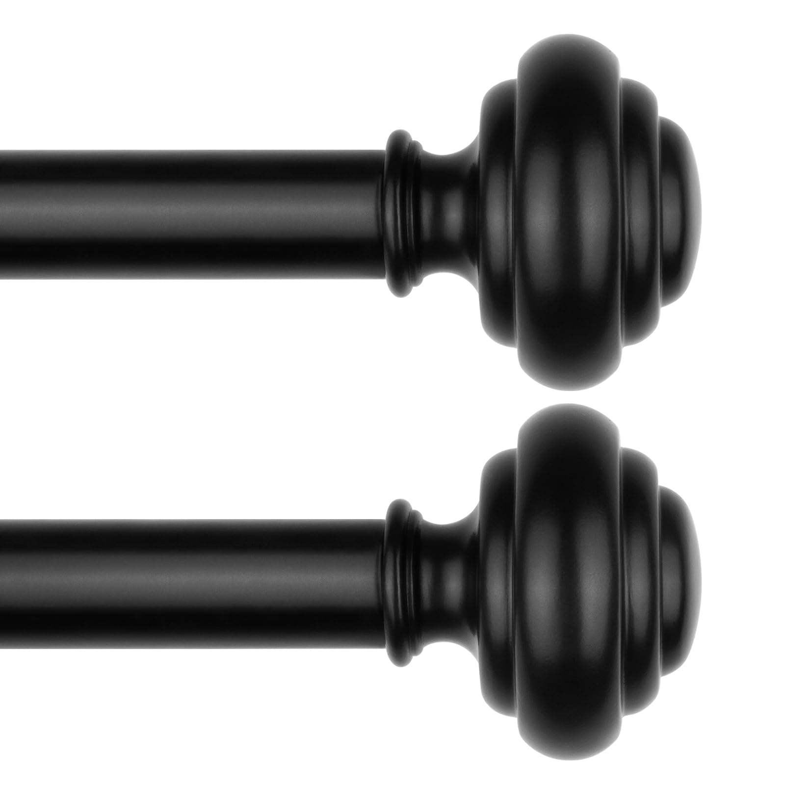 KAMANINA Curtain Rods for Windows 48 to 84 Inches (4-7ft) Heavy Duty Curtain Rods, 7/8 Inch Adjustable Decorative Drapery Rods Set with Modern Finials, Gold