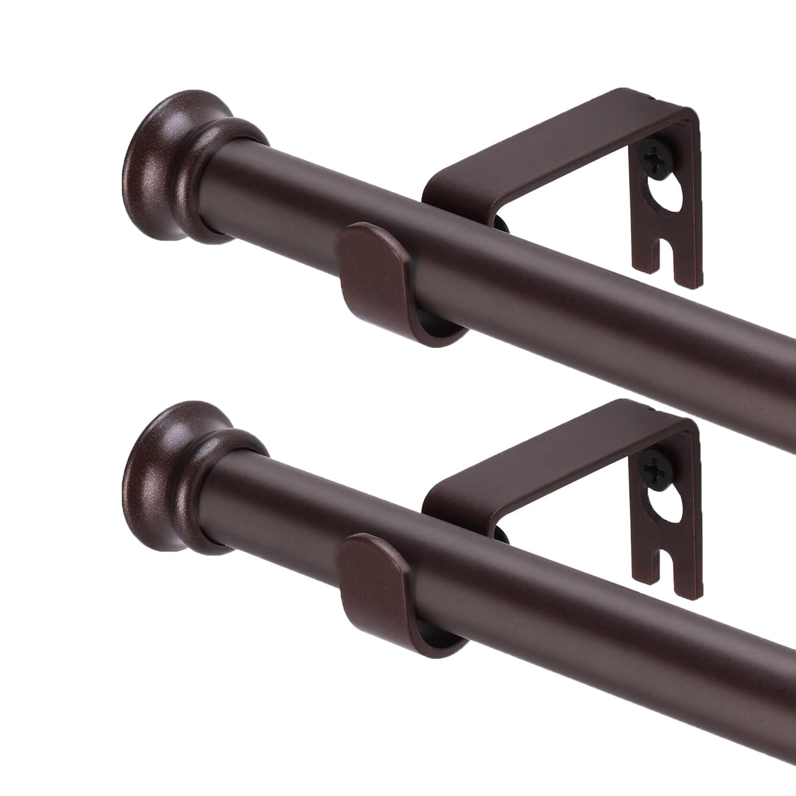 Standard Decorative Window Curtain Rods 30 to 116 Inch,5/8 Inch Diameter Small Curtain Rod Set, Heavy Duty Drapery Rods with Brackets-Black