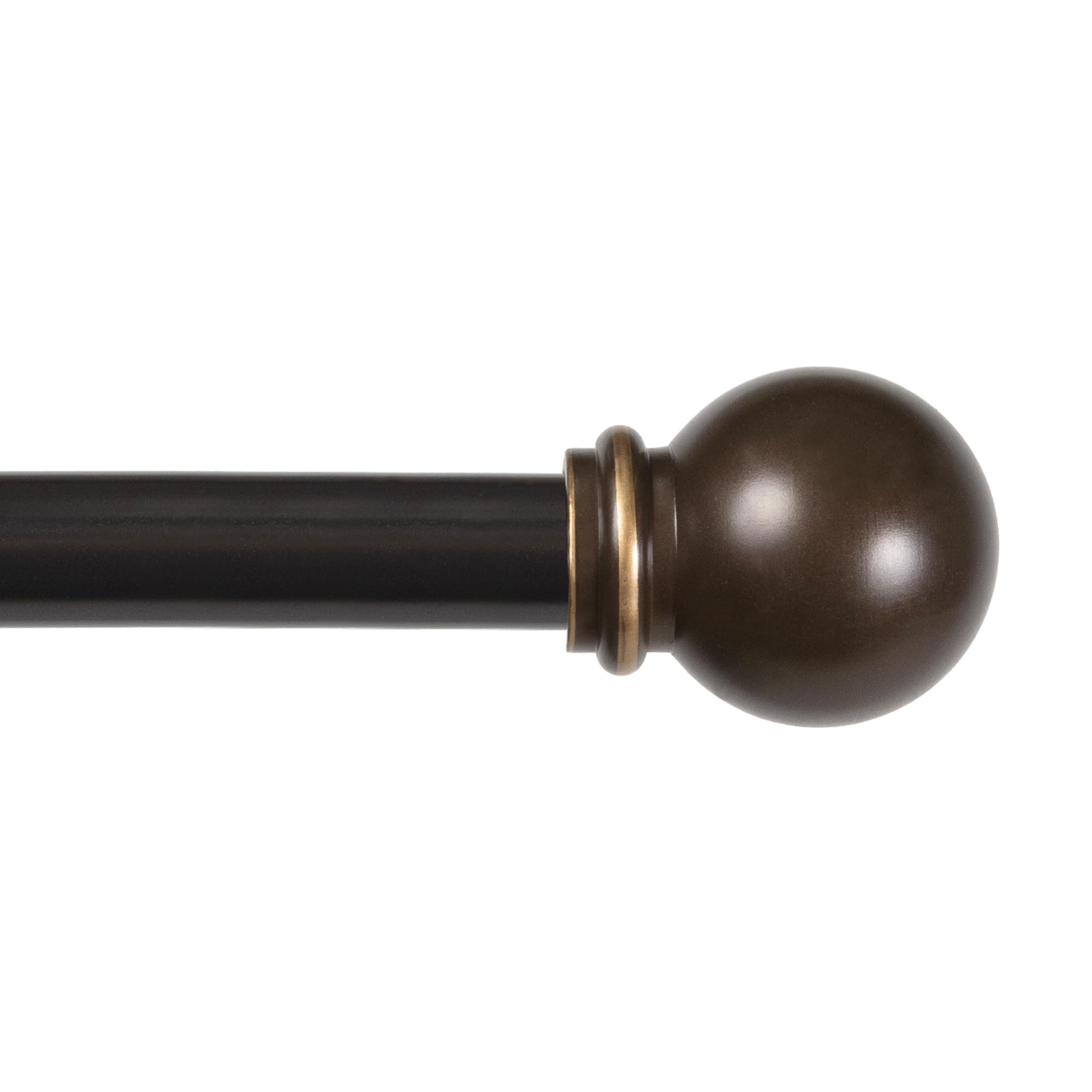 Kenney Chelsea Ball End Window Curtain Rod, Adjustable Curtain Rod for Windows 28 to 48 Inches, Extendable Curtain Rod Set, Black Curtain Rod