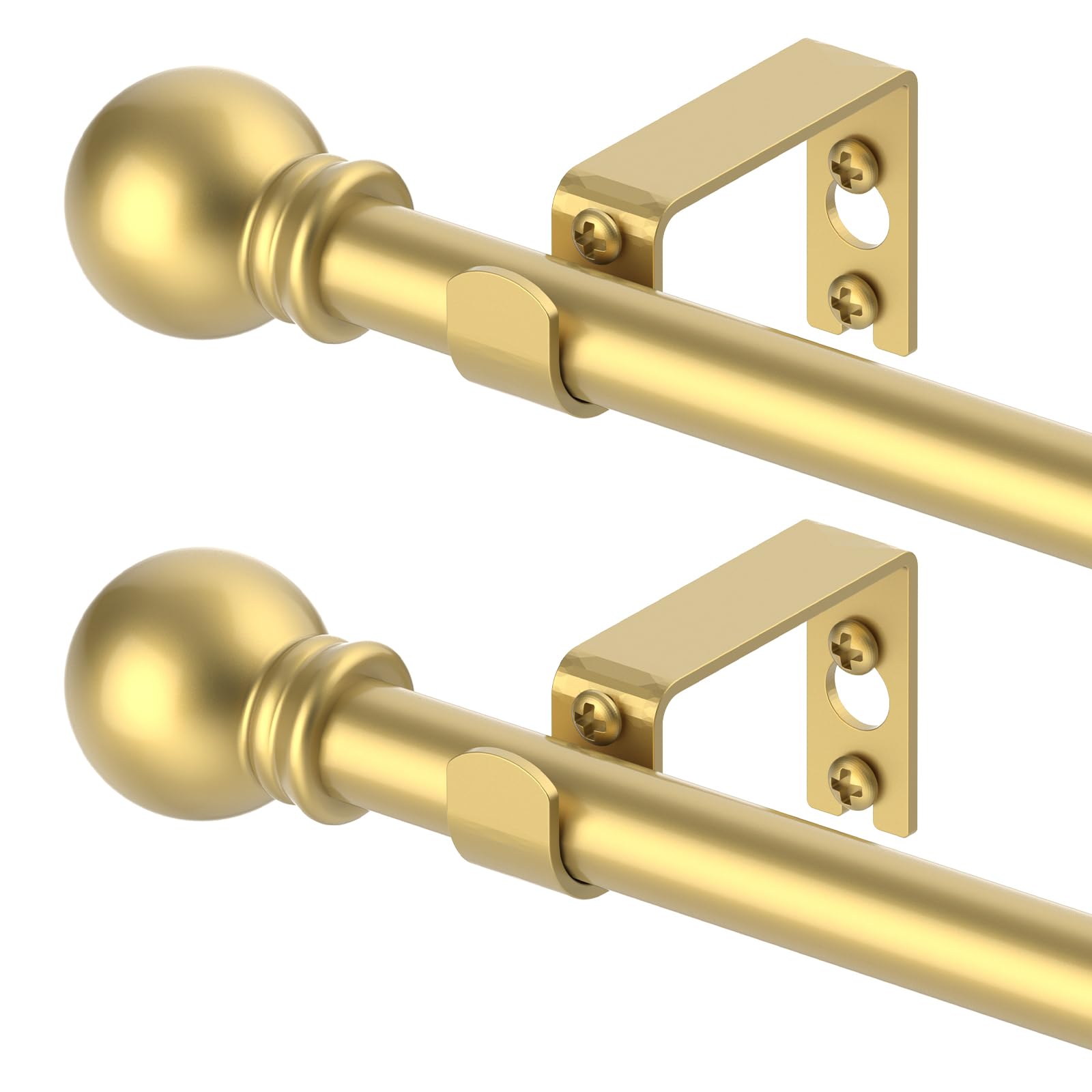GXOACKJ Curtain Rods for windows 32-48 inch, 5/8 inch Decorative Gold Splicing Heavy Duty Metal Curtain Rod set with Brackets