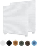 2Pcs Temporary Window Blinds Cordless, Self Adhesive Pleated Paper Blinds Window Shades Blackout Blinds for Windows Doors Non-Woven Fabric No Drill Blinds for Home Office Easy to Cut and Install