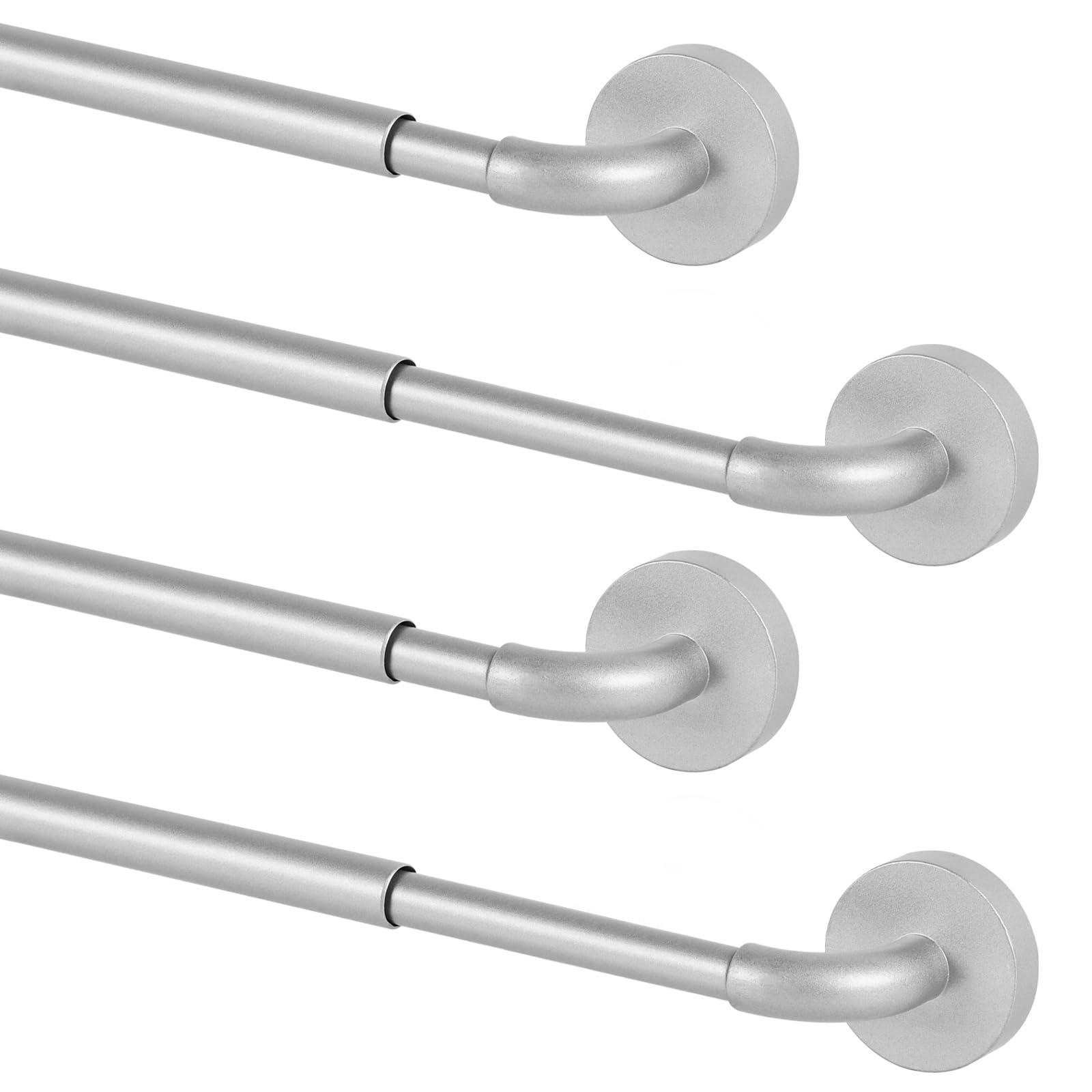 TYRON Magnetic Curtain Rods Set of 2 for Metal Doors Adjustable 30"-40" Diameter 3/8" Magnetic Curtain Rods French Door Magnetic Curtain Rods