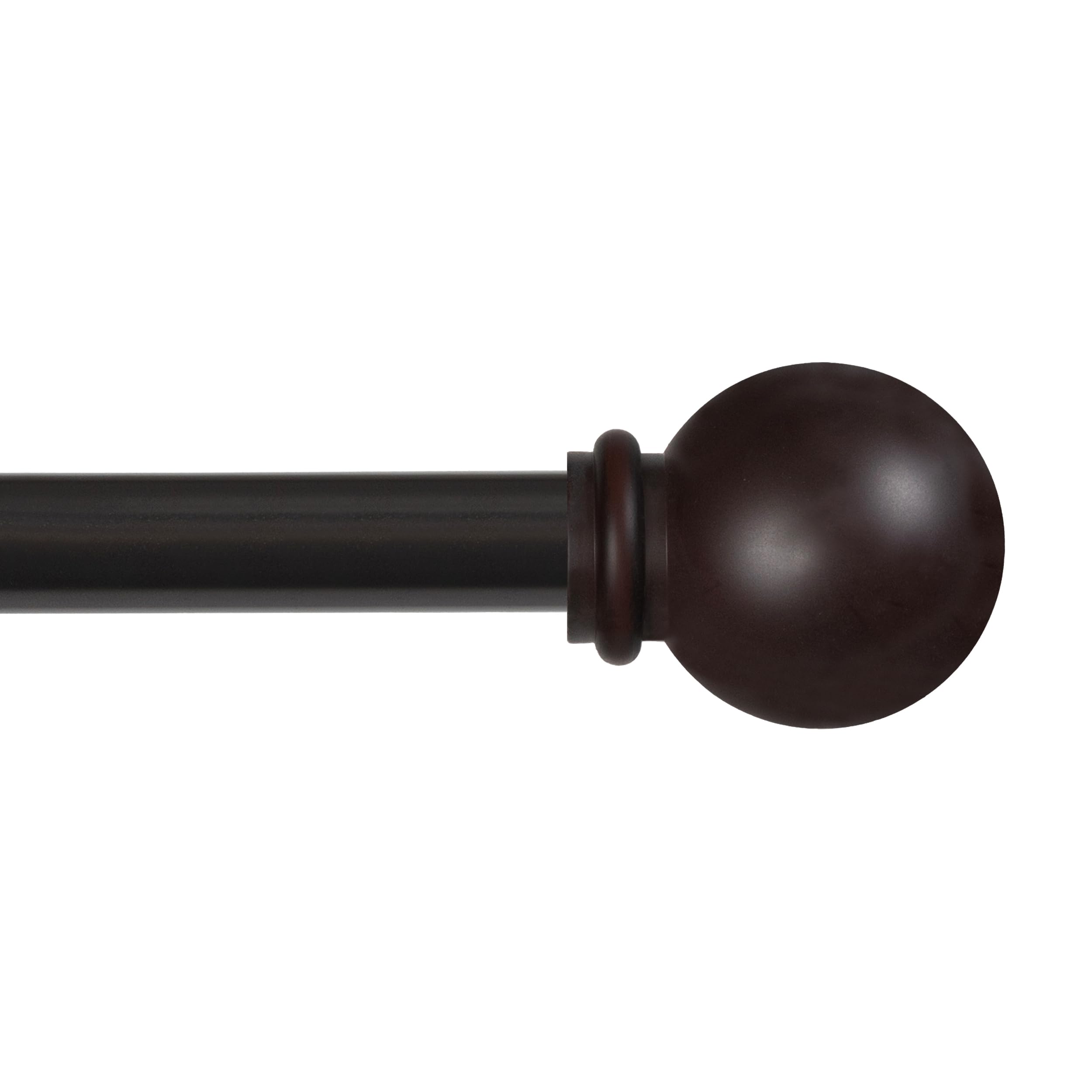 Kenney Chelsea Ball End Window Curtain Rod, Adjustable Curtain Rod for Windows 28 to 48 Inches, Extendable Curtain Rod Set, Black Curtain Rod