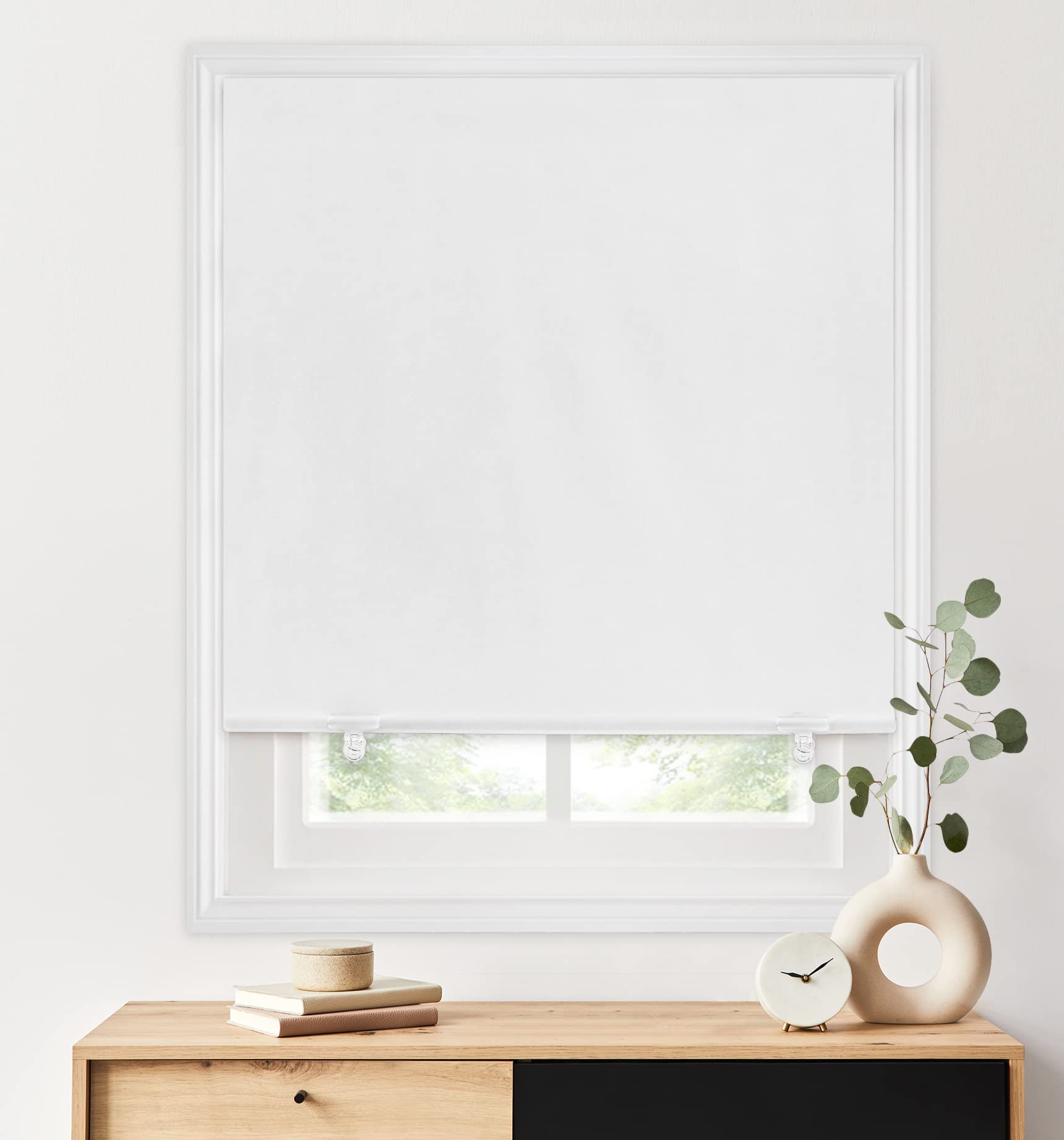 LazBlinds 100% Blackout Roller Shades, No Tools No Drill Cordless Blinds for Windows, Thermal Insulated UV Protection Privacy Window Shades for Bedroom (36''W x 72''H, Black)