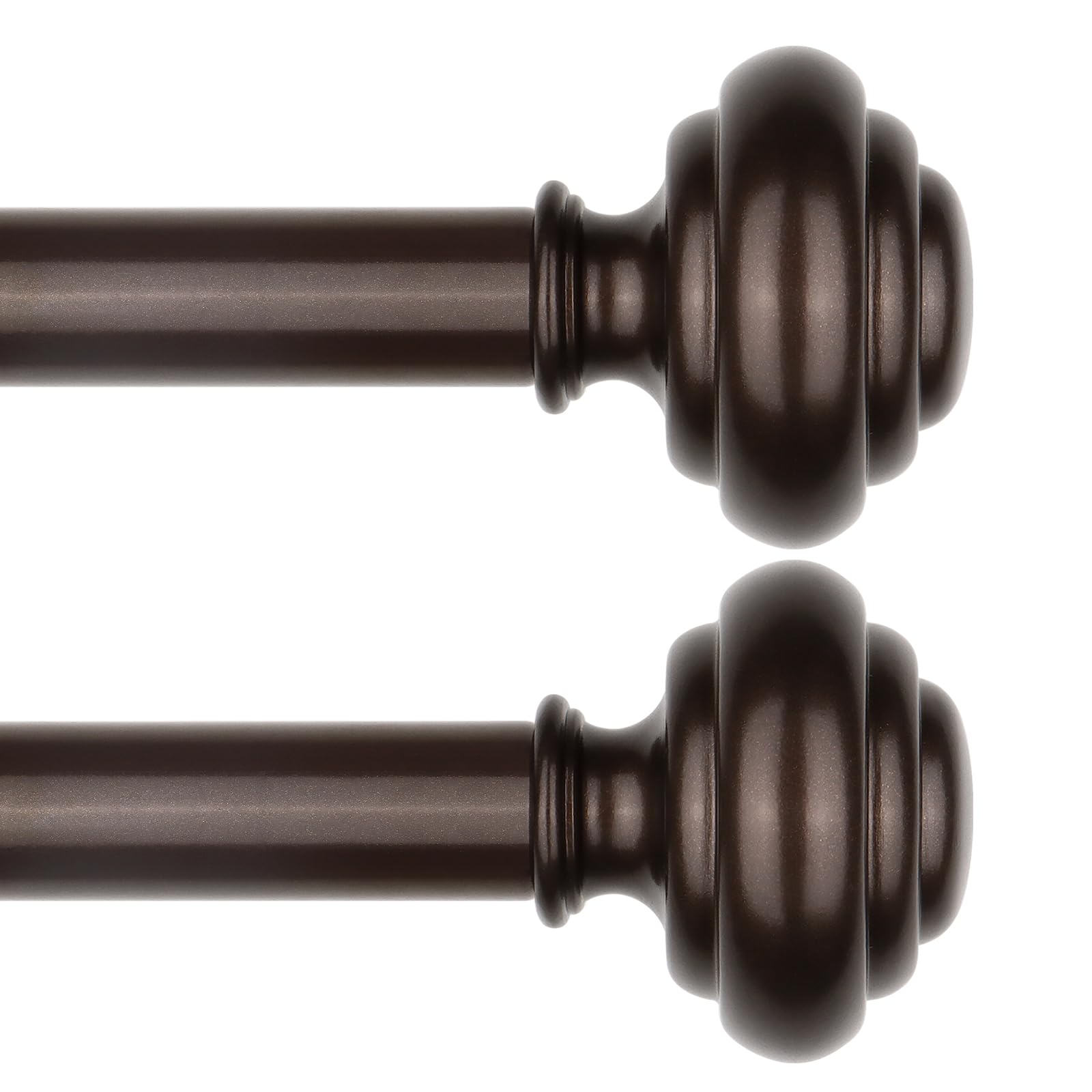 KAMANINA Curtain Rods for Windows 48 to 84 Inches (4-7ft) Heavy Duty Curtain Rods, 7/8 Inch Adjustable Decorative Drapery Rods Set with Modern Finials, Gold