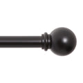 Kenney Chelsea Ball End Window Curtain Rod, Adjustable Curtain Rod for Windows 28 to 48 Inches, Extendable Curtain Rod Set, Black Curtain Rod