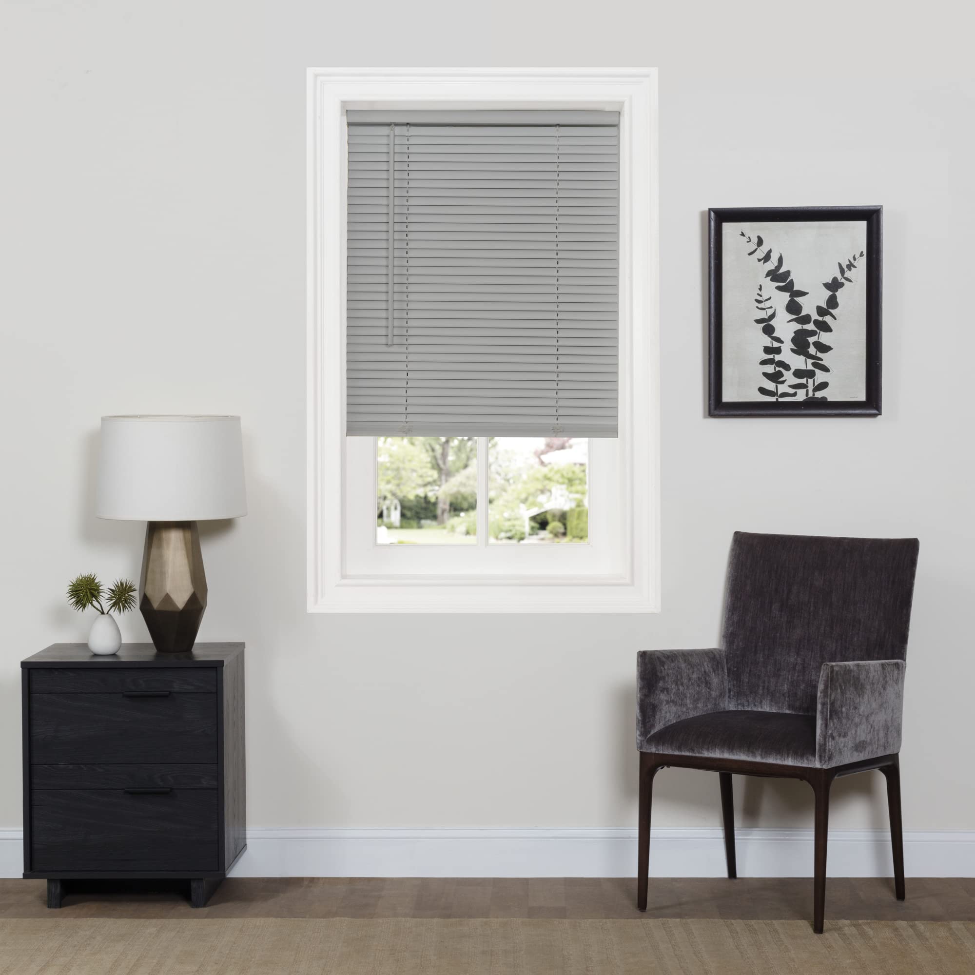 Cordless Room Darkening Mini Blind - 27 Inch Width, 64 Inch Length, 1" Slat Size - Mahogany - Cordless GII Deluxe Sundown Horizontal Windows Blinds for Interior by Achim Home Decor