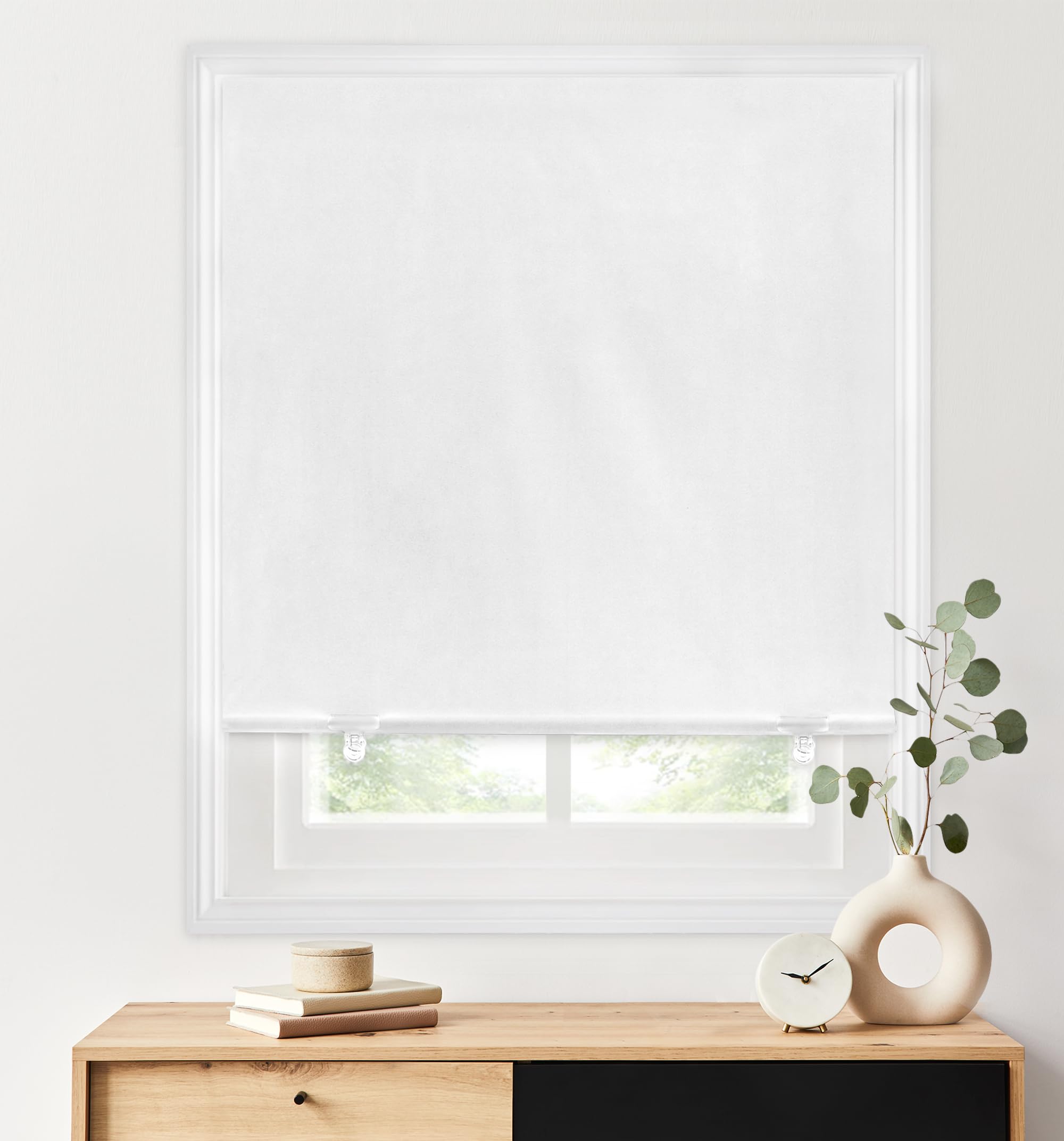 LazBlinds 100% Blackout Roller Shades, No Tools No Drill Cordless Blinds for Windows, Thermal Insulated UV Protection Privacy Window Shades for Bedroom (36''W x 72''H, Black)