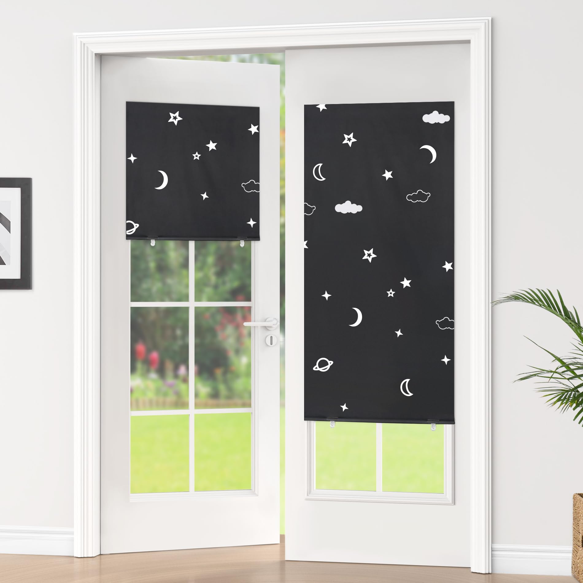 LazBlinds 100% Blackout Roller Shades, No Tools No Drill Cordless Blinds for Windows, Thermal Insulated UV Protection Privacy Window Shades for Bedroom (36''W x 72''H, Black)
