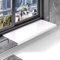 15.7 in Window Sill Extender Plate Carbon Steel Storage Shelf, No Punching,for Kitchen Office Bathroom (Off White, 15.7X7.8 in)
