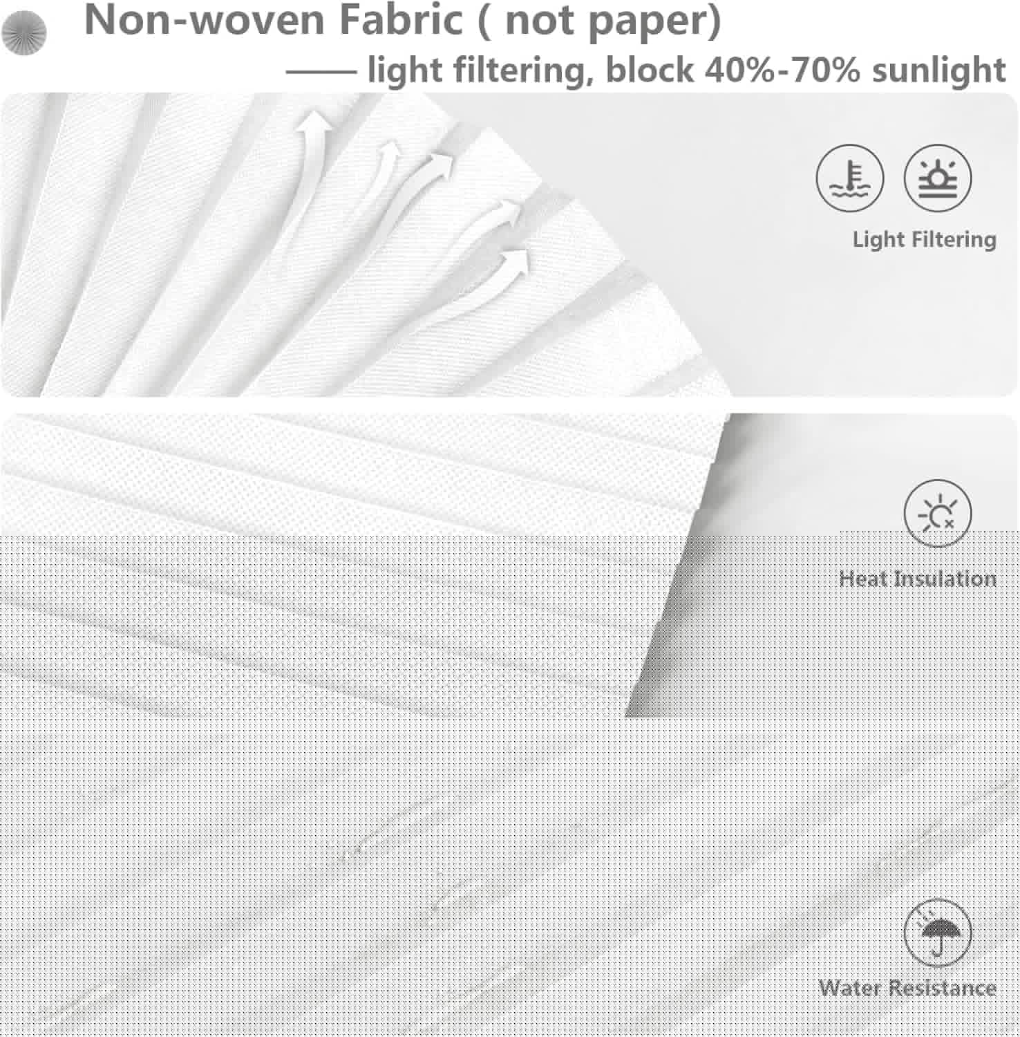 Window Blinds Cordless No Drill Cut to Size Clip On Stick On Self Adhesive Temporary Blinds Pleated Paper Blinds for Windows Doors Shades for Home Nursery Bedroom Kitchen Bathroom