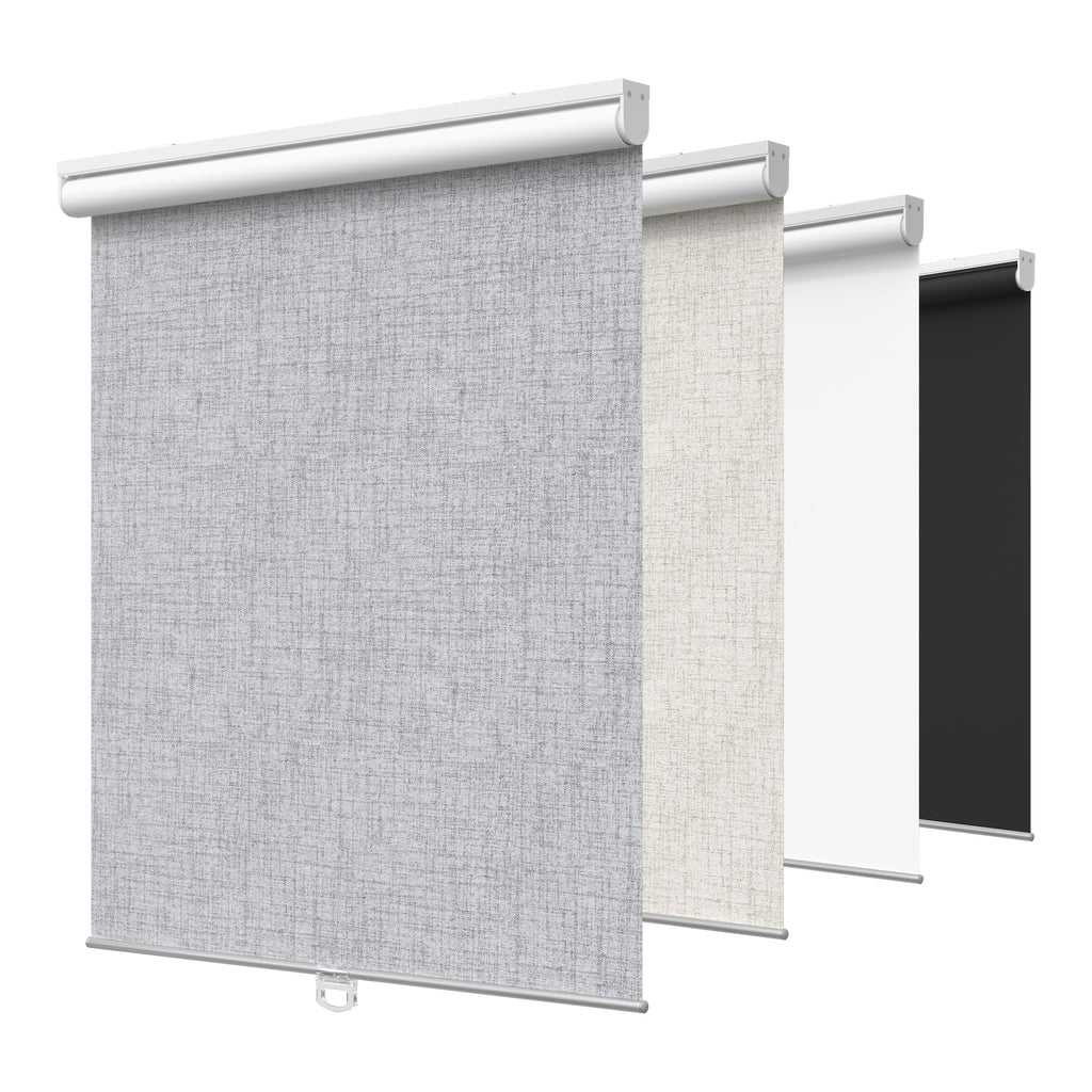 GENIMO 100% Blackout Roller Window Shades, Window Blinds Cordless with Thermal Insulated, UV Protection Fabric, Mini French Door Blinds for Home, Bedroom, Office, Ivory White, 36" W X 72" H