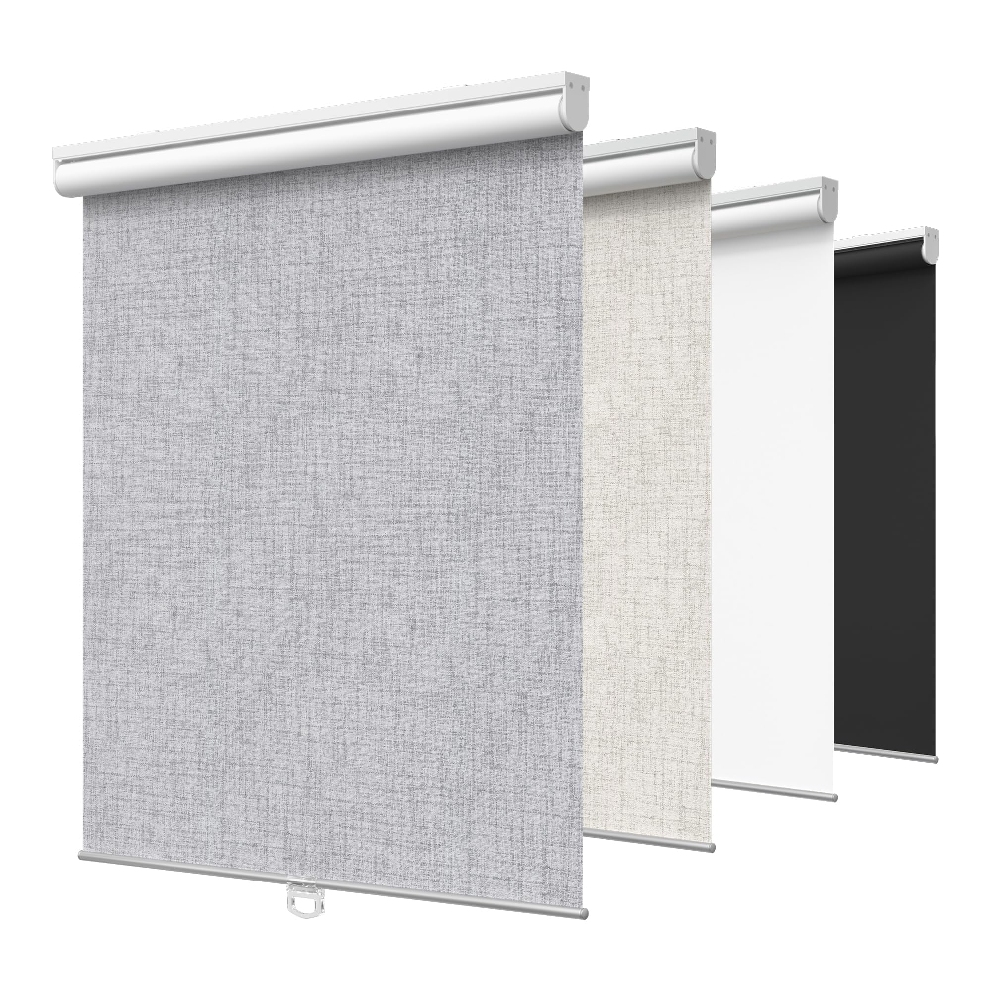 GENIMO 100% Blackout Roller Window Shades, Window Blinds Cordless with Thermal Insulated, UV Protection Fabric, Mini French Door Blinds for Home, Bedroom, Office, Ivory White, 36" W X 72" H