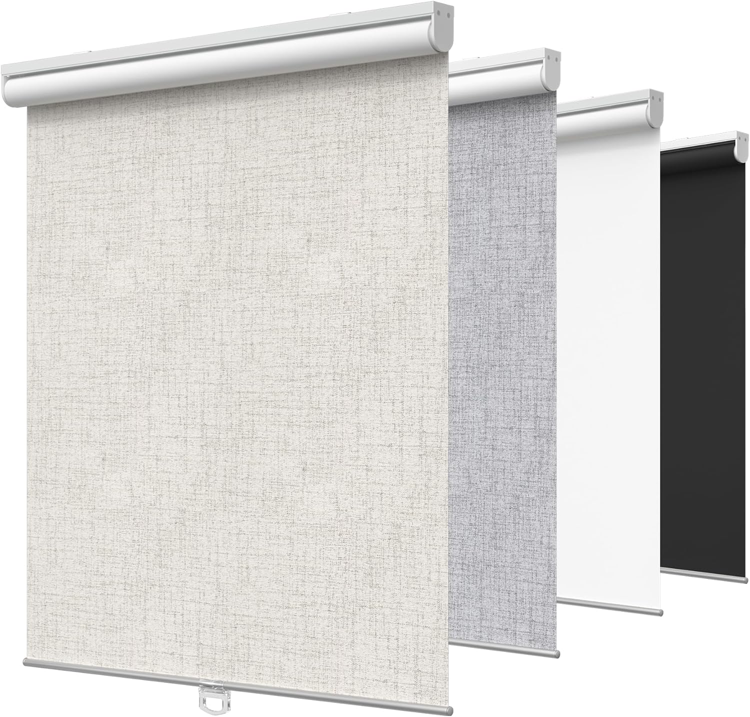 GENIMO 100% Blackout Roller Window Shades, Window Blinds Cordless with Thermal Insulated, UV Protection Fabric, Mini French Door Blinds for Home, Bedroom, Office, Ivory White, 36" W X 72" H