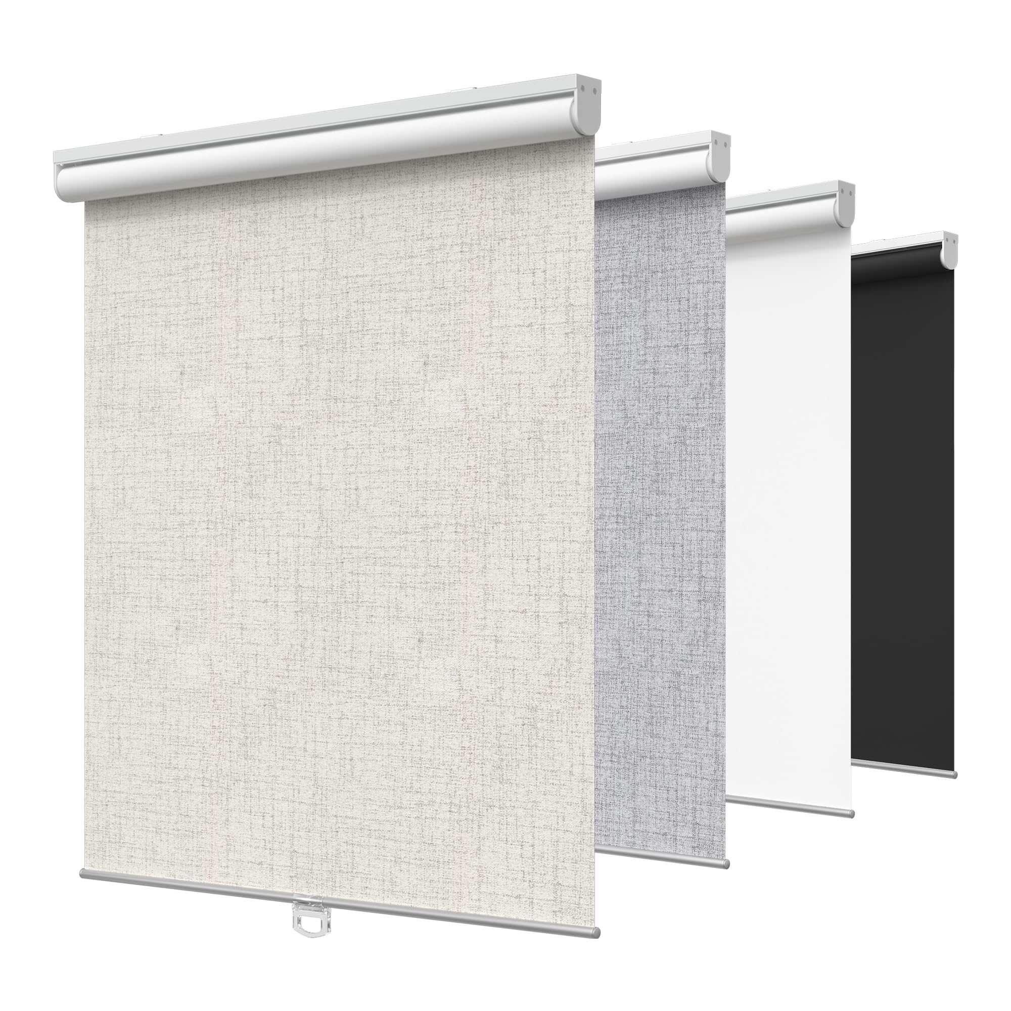 GENIMO 100% Blackout Roller Window Shades, Window Blinds Cordless with Thermal Insulated, UV Protection Fabric, Mini French Door Blinds for Home, Bedroom, Office, Ivory White, 36" W X 72" H
