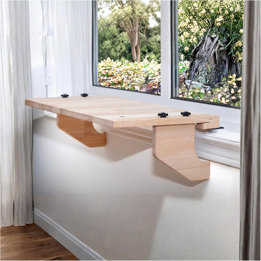 Window Plant Shelf, Window Shelf for Plants and Sill Extender - Wooden Plant Shelf for Window Shelf - Window Plant Holder
