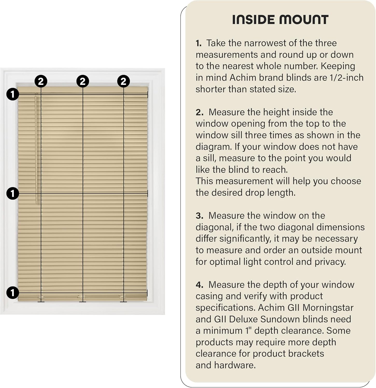 Cordless Room Darkening Mini Blind - 27 Inch Width, 64 Inch Length, 1" Slat Size - Mahogany - Cordless GII Deluxe Sundown Horizontal Windows Blinds for Interior by Achim Home Decor