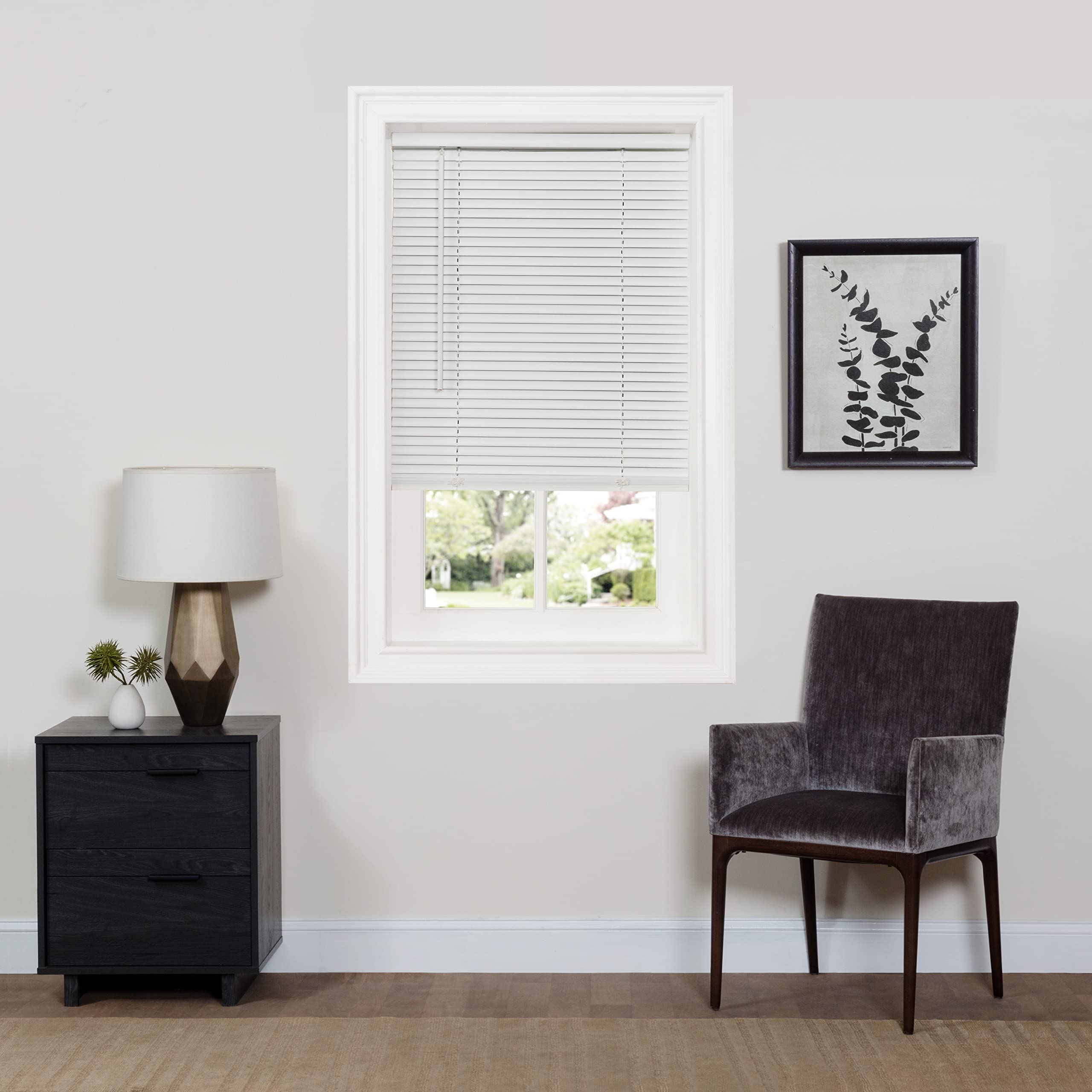 Cordless Room Darkening Mini Blind - 27 Inch Width, 64 Inch Length, 1" Slat Size - Mahogany - Cordless GII Deluxe Sundown Horizontal Windows Blinds for Interior by Achim Home Decor