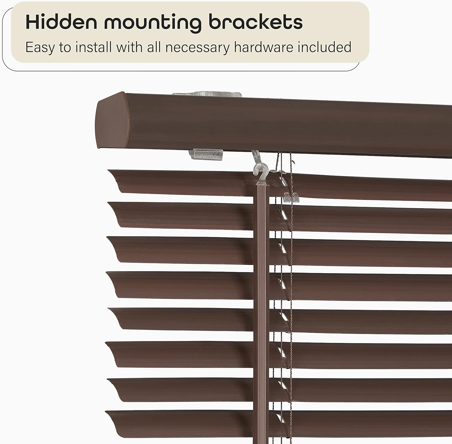 Cordless Room Darkening Mini Blind - 27 Inch Width, 64 Inch Length, 1" Slat Size - Mahogany - Cordless GII Deluxe Sundown Horizontal Windows Blinds for Interior by Achim Home Decor