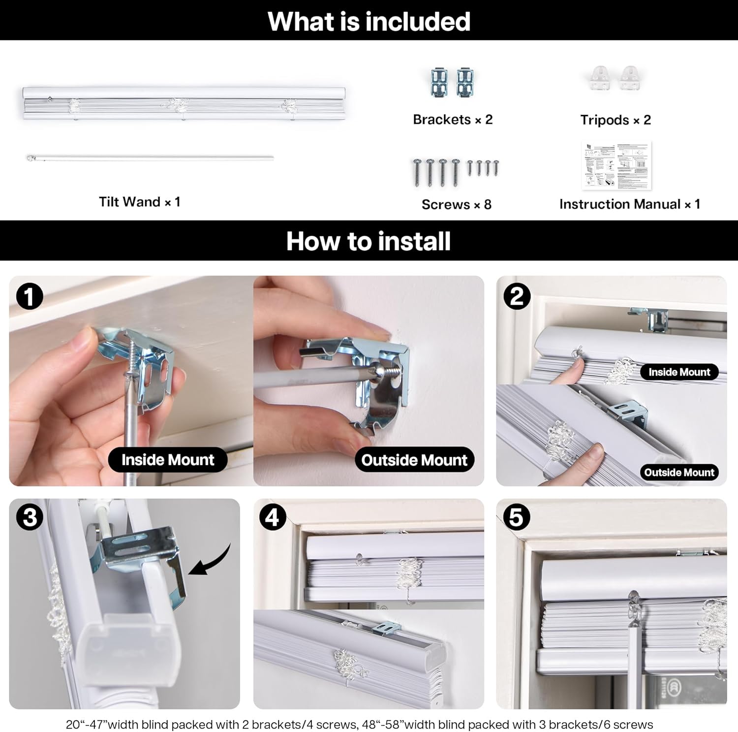 LazBlinds Cordless White 1” Light Filtering Vinyl Mini Blinds, 20" W X 36" H Horizontal Window Blinds for Home, Cordless Shades for Indoor Windows